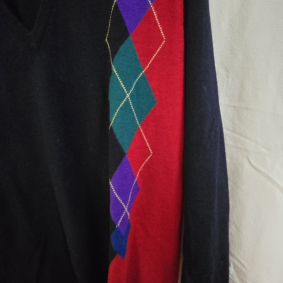 NWT Pringle Of Scotland Men's Long Sleeve V Neck 100% Lambswool Sweater Argyle - Picture 2 of 16